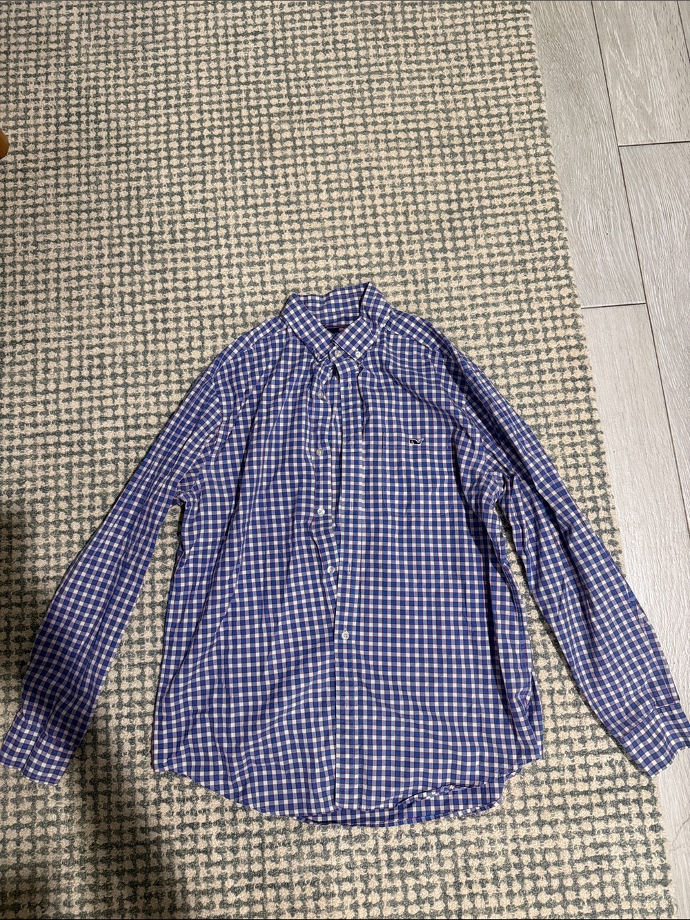 Vineyard Vines Blue and White Gingham Button-Down Shirt